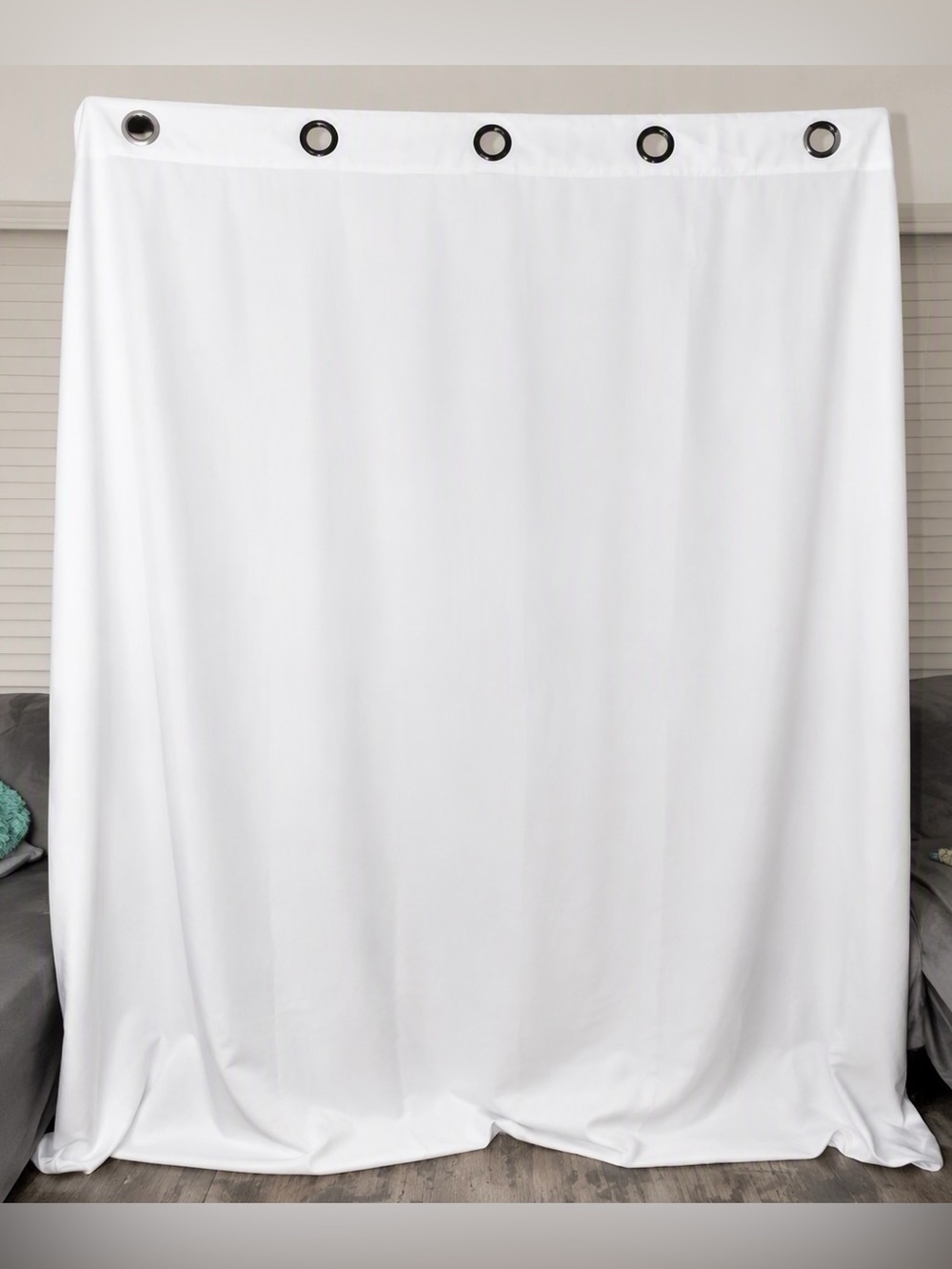 White Window Curtain Panel 83x67.5 Grommet Top Polyester Drapery